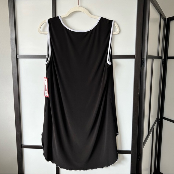 [L/XL] Vintage NWT Black Tank Summer Mini Dress With White Ruffle Edges Women’s - Picture 4 of 9